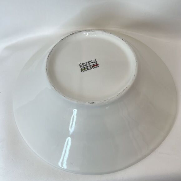 Ceramics Cuore Serving Bowl 12 Cup & 12 In Round Limone Made Italy Floral Lemons - Picture 3 of 5